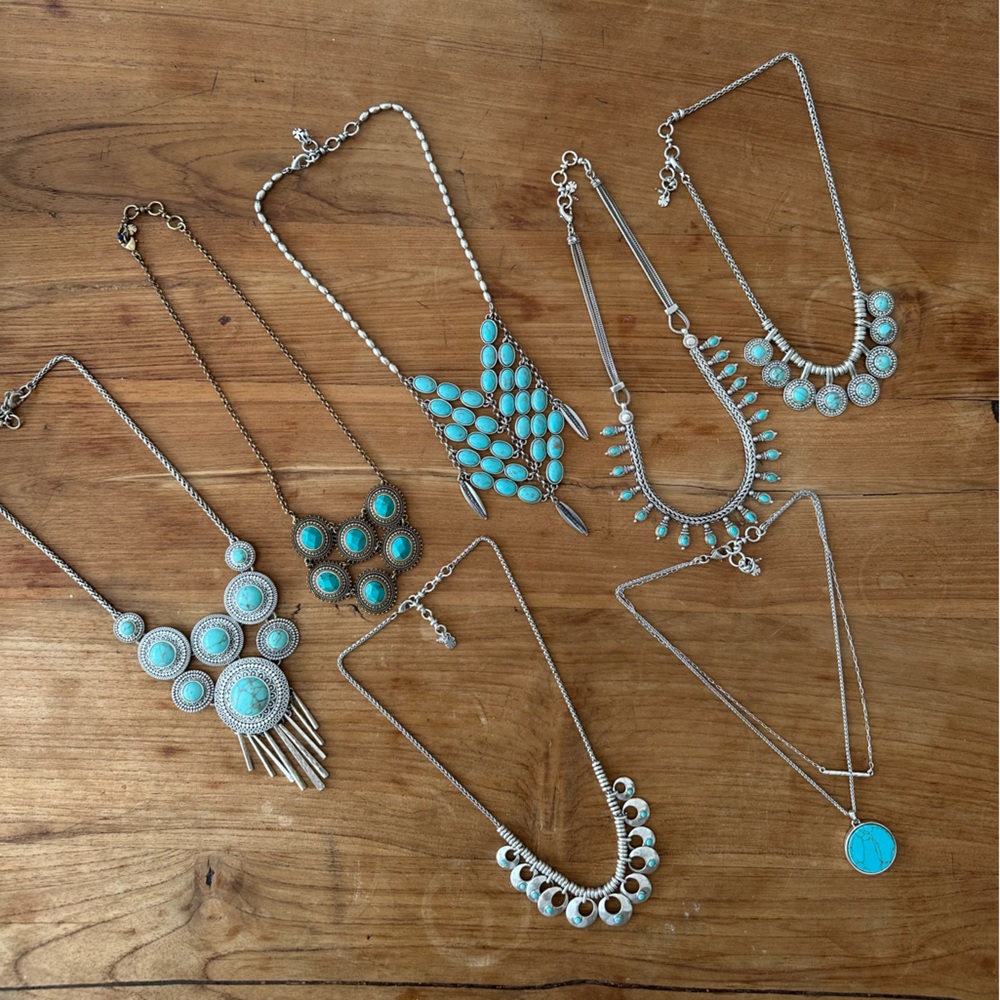 Lucky Brand Blue and Silver Necklace Collection